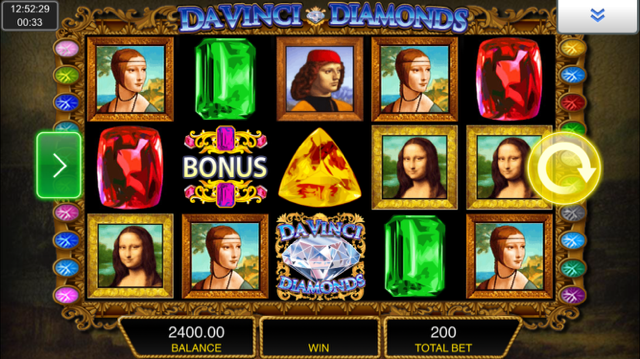 Da Vinci Diamonds Slot Gameplay