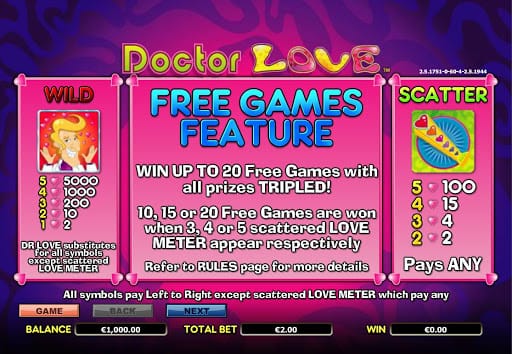 Dr Love Slot Bonus