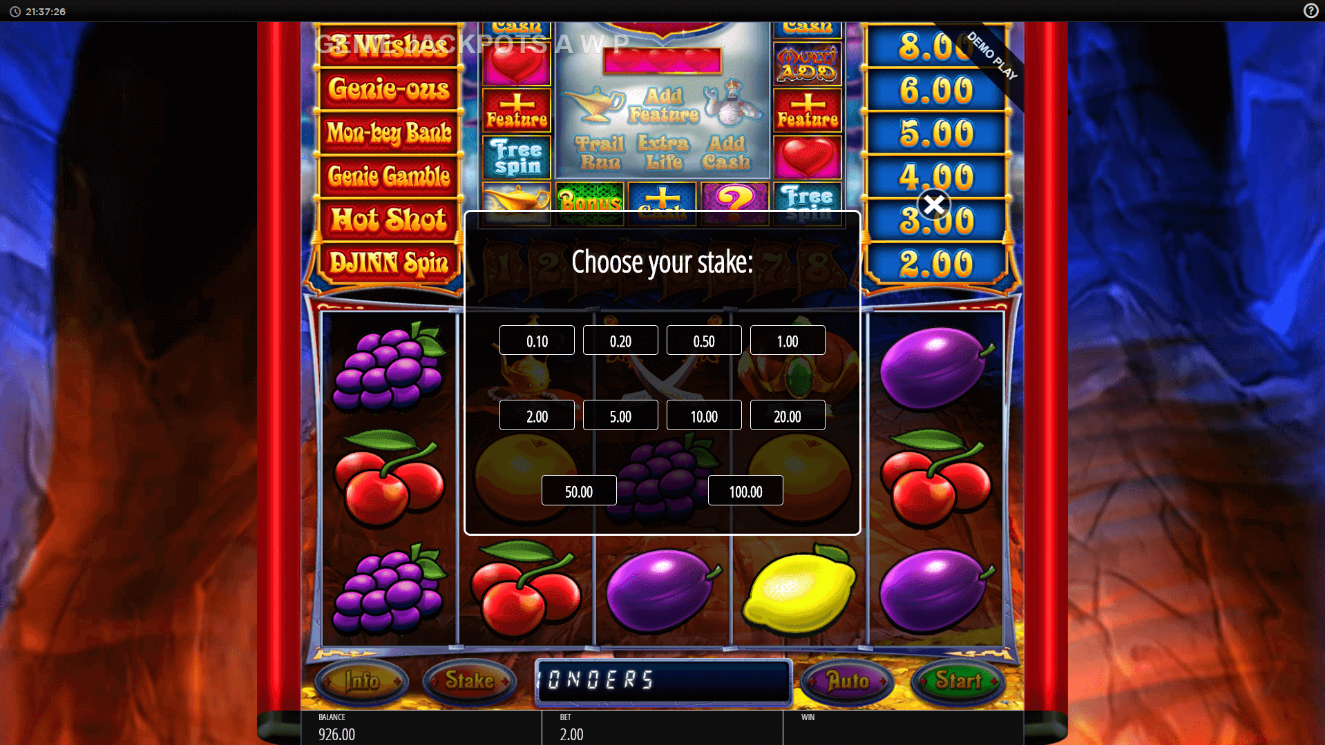 Genie Jackpots Cave of Wonders Slot Gameplay