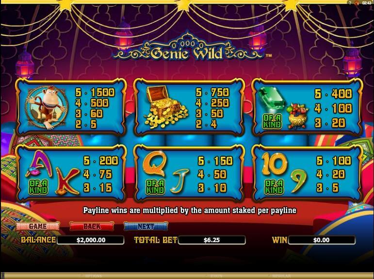 Genie Wild Slot Bonus