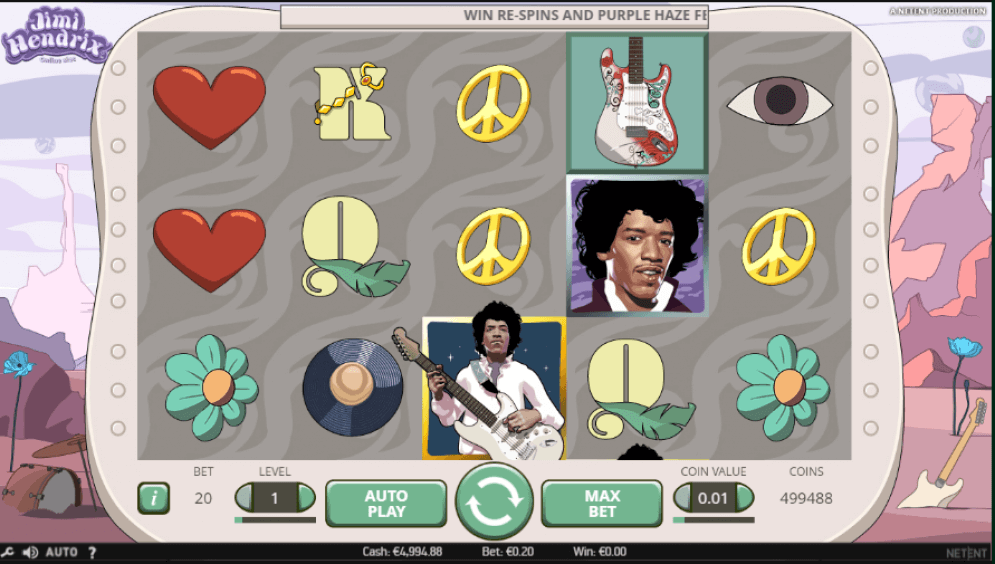 Jimi Hendrix Slot Gameplay