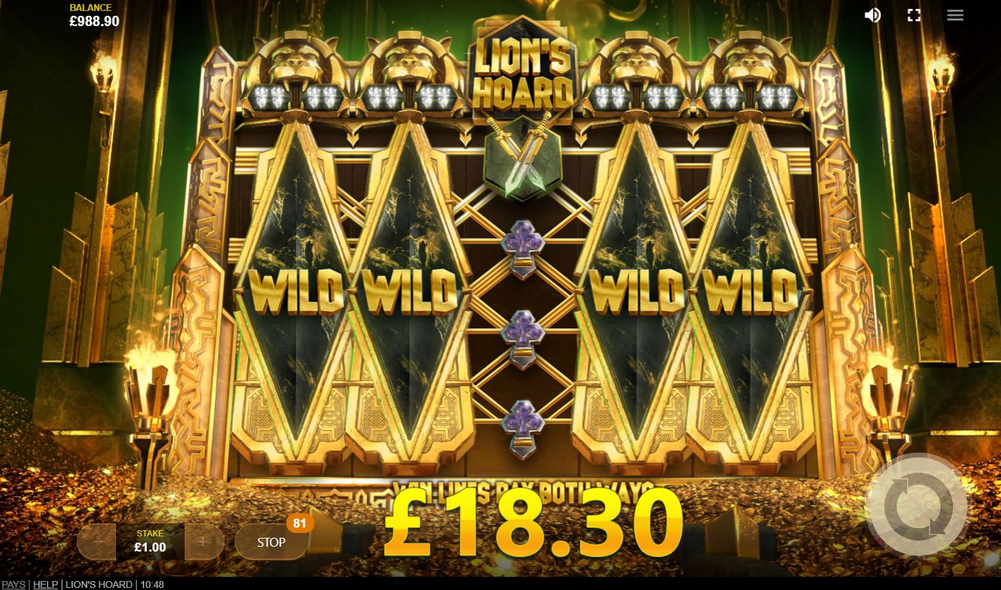 Lion's Hoard Slot Wins