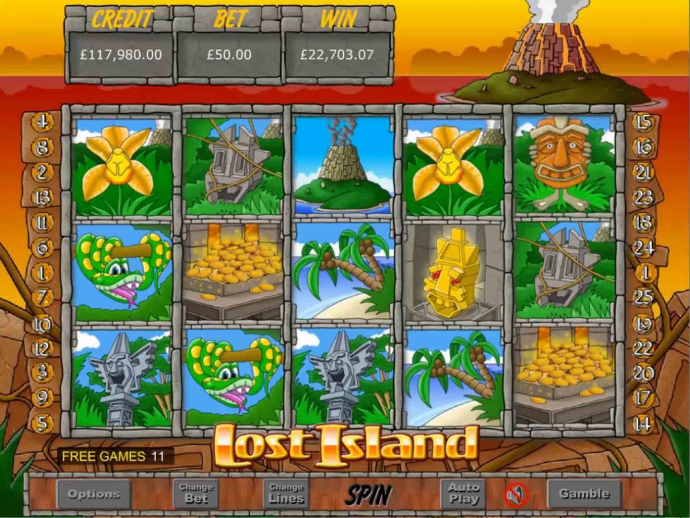 Lost Island Jackpot Slot Gameplay