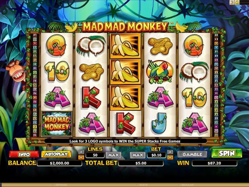 Mad Mad Monkey Slot Bonuses