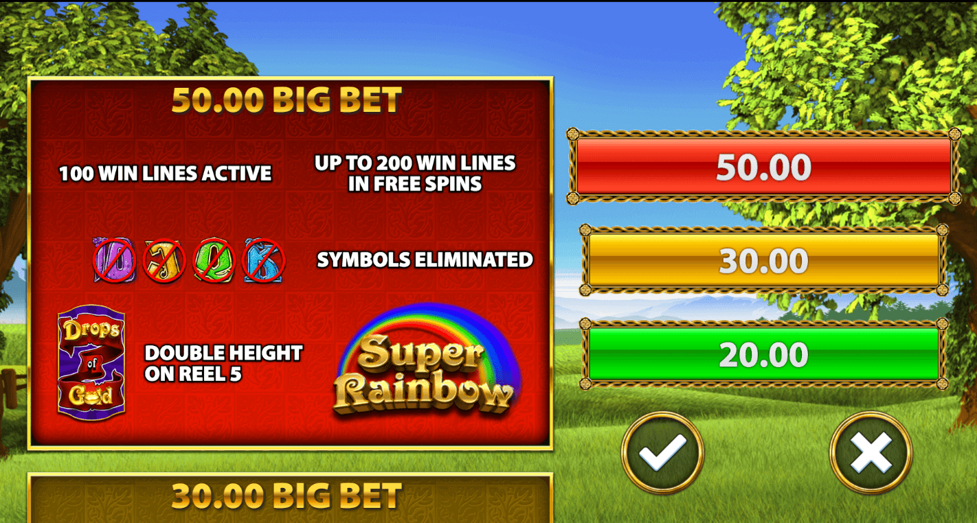 Rainbow Riches Drops of Gold Slot Bonus