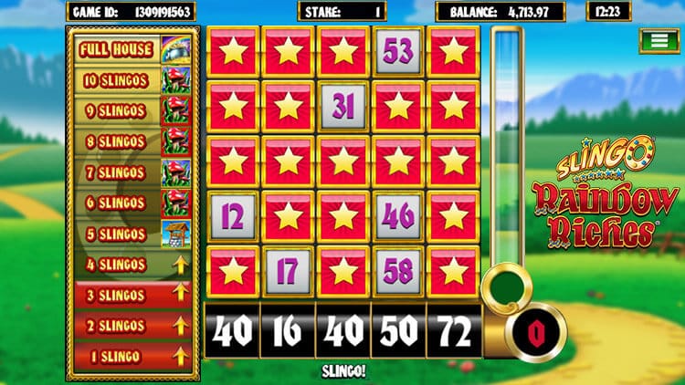 Slingo Rainbow Riches Slot Gameplay