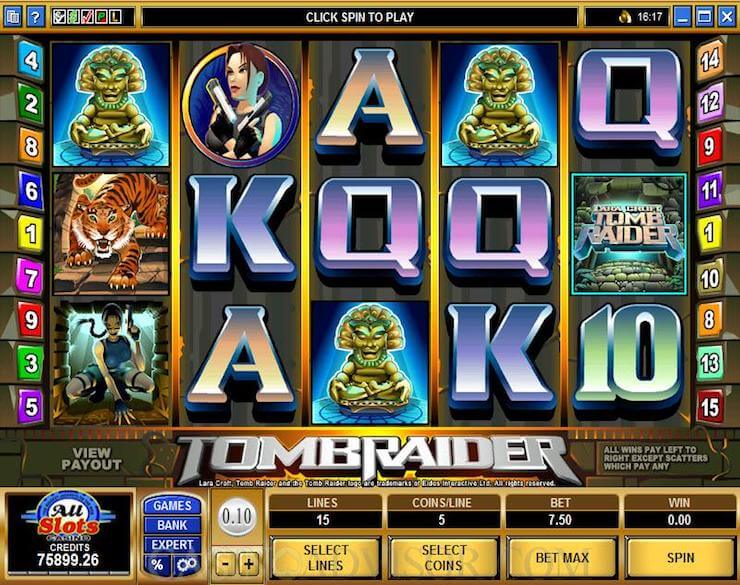 Tomb Raider Slot Gameplay