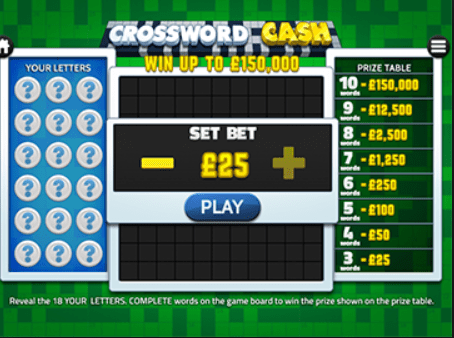 Crossword Cash Instant Slot Gameplay