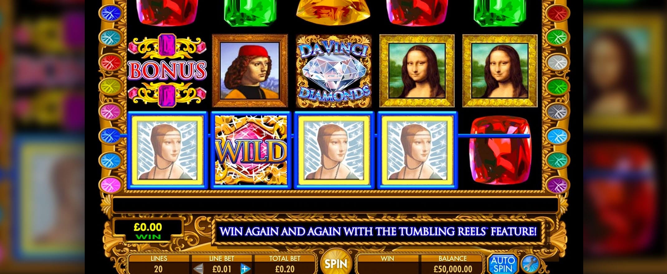 Da Vinci Diamonds Slot Gameplay